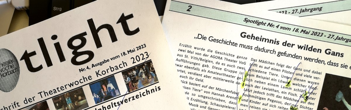 Spotlightausgaben noch in der Korrekturphase